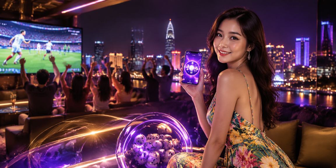Khung cảnh đêm TP.HCM với biển hiệu neon và người dùng tham gia xổ số, slots trực tuyến trên 813